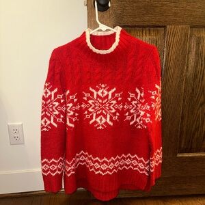 Talbots Red Sweater with White Trim